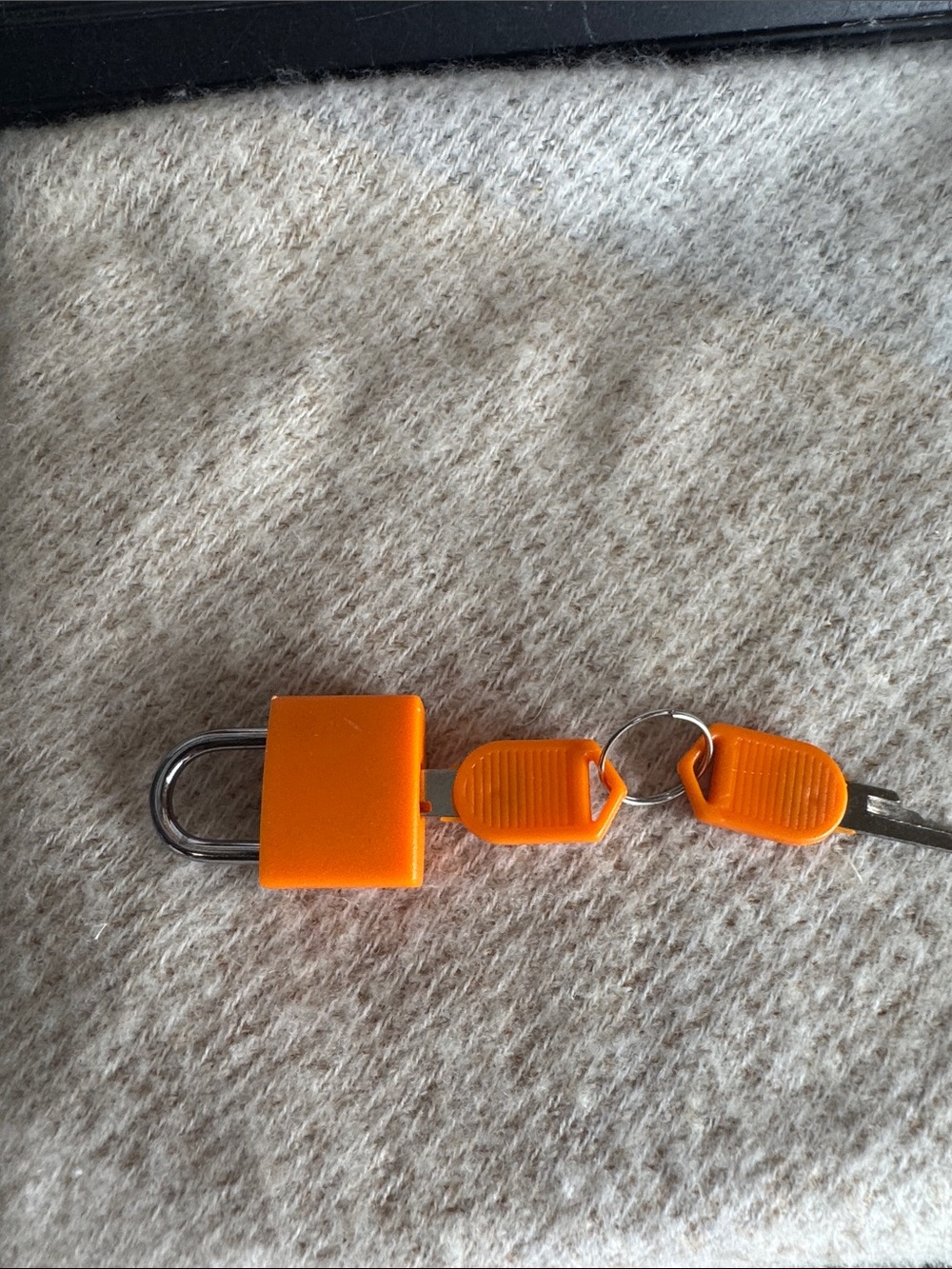 Portable Orange Mini Padlock and Key Set
